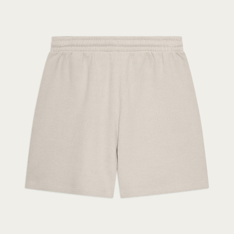 Branded Shorts Khaki, achterkant, plat gefotografeerd