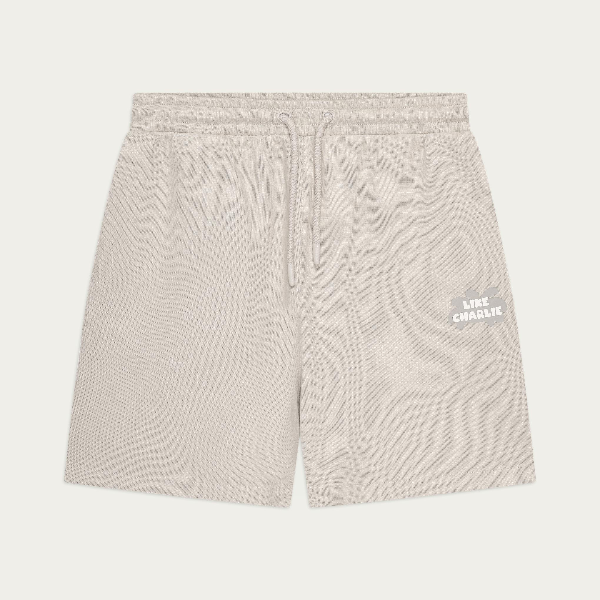 Branded Shorts Khaki, voorkant, plat gefotografeerd
