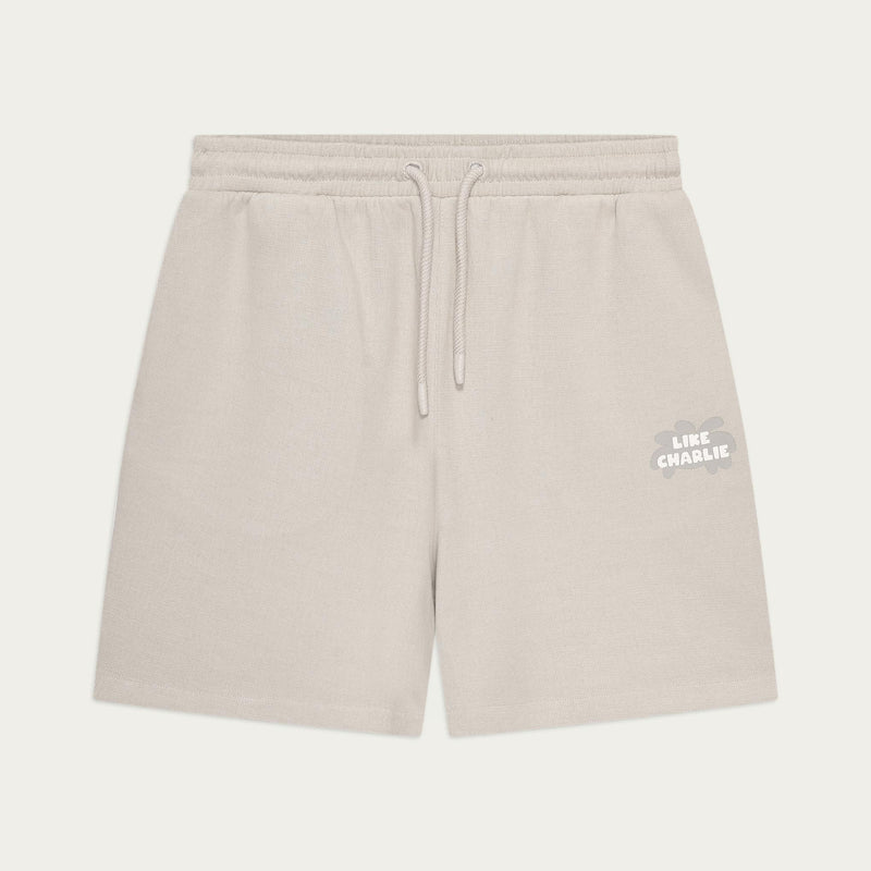 Branded Shorts Khaki, voorkant, plat gefotografeerd