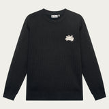 Branded Sweater Black, voorkant, plat gefotografeerd