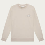 Branded Sweater Khaki, voorkant, plat gefotografeerd